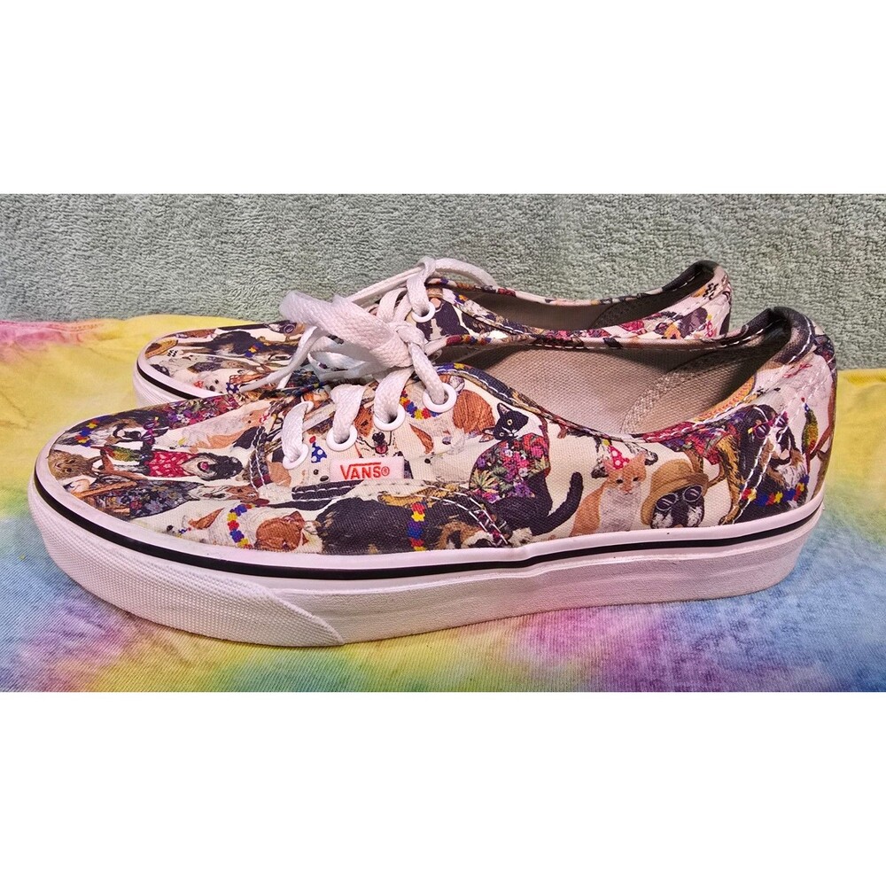 Vans x ASPCA Authentic Animal Dog Cat Print Shoes Men 6 Women 7.5 Rare Collab